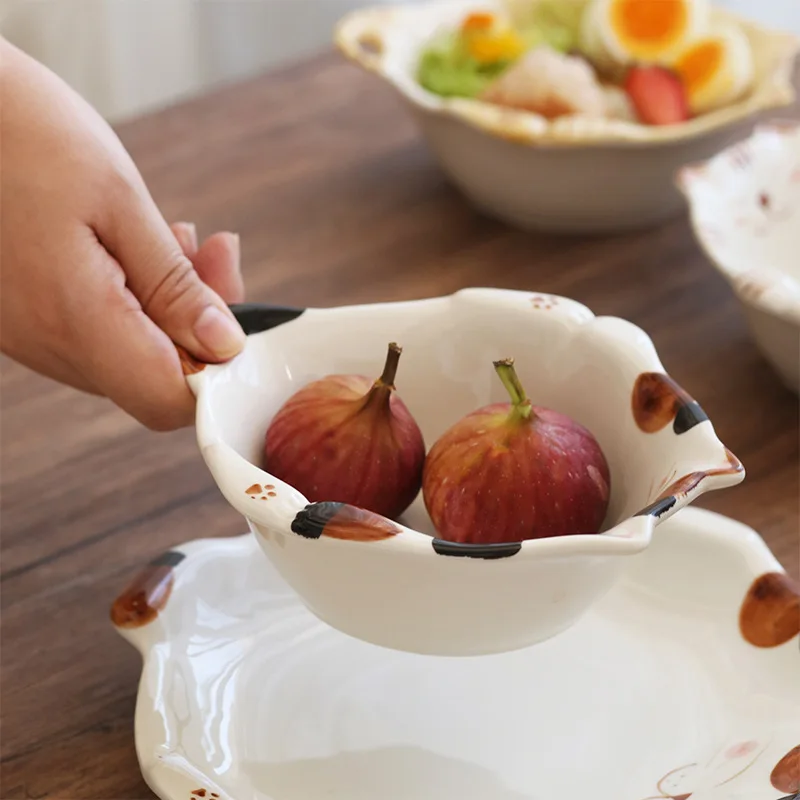 Cartoon Cat Ceramic Bowl Plate - Home Cooking For Cats review and price