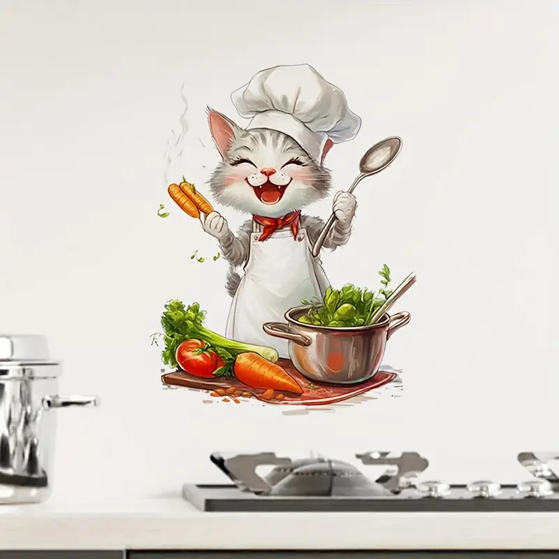 Cartoon Cat Cooking Stickers,  - Home Cooking For Cats review and price