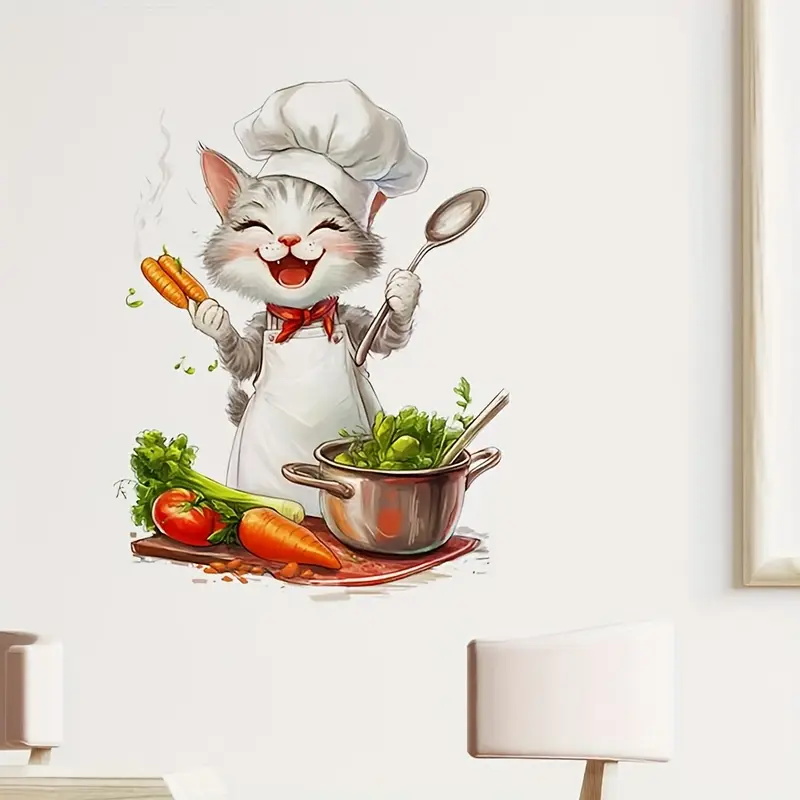 Cartoon Cat Cooking Stickers,  - Home Cooking For Cats review and price