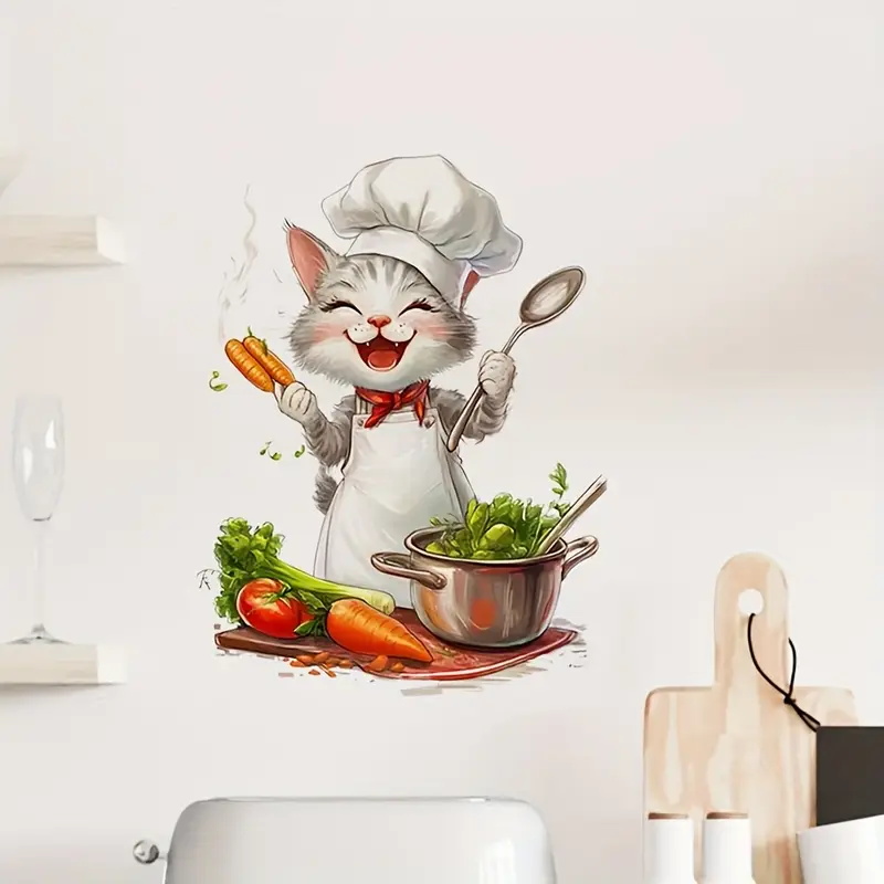 Cartoon Cat Cooking Stickers,  - Home Cooking For Cats review and price