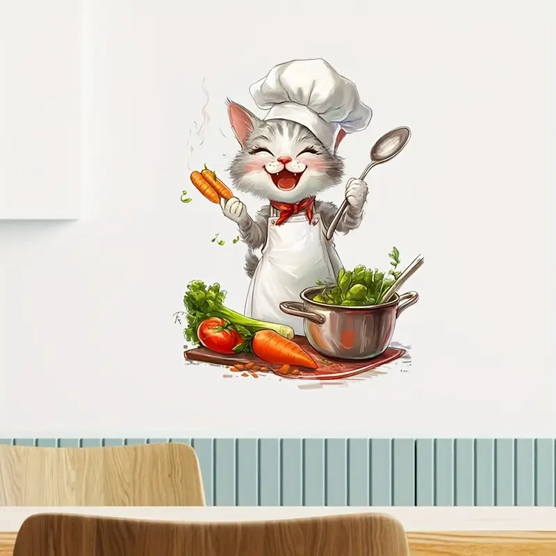 Cartoon Cat Cooking Stickers,  - Home Cooking For Cats review and price