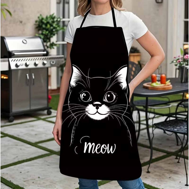 Cute Black Cat Print Apron, 1- - Home Cooking For Cats review and price