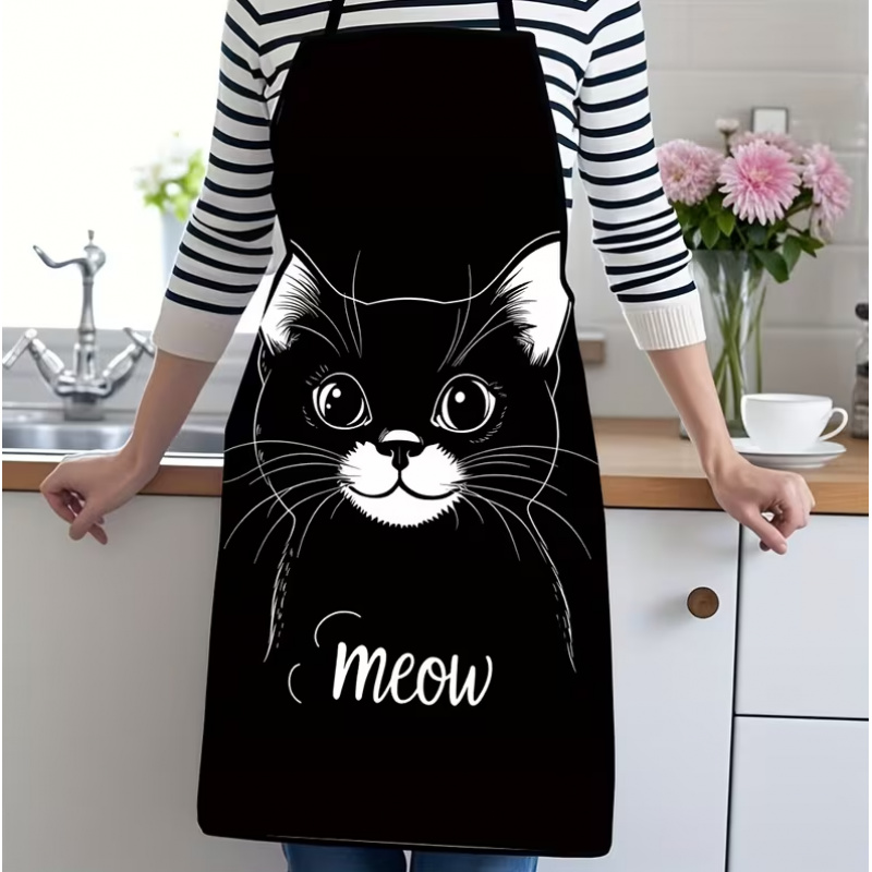 Cute Black Cat Print Apron, 1- - Home Cooking For Cats review and price