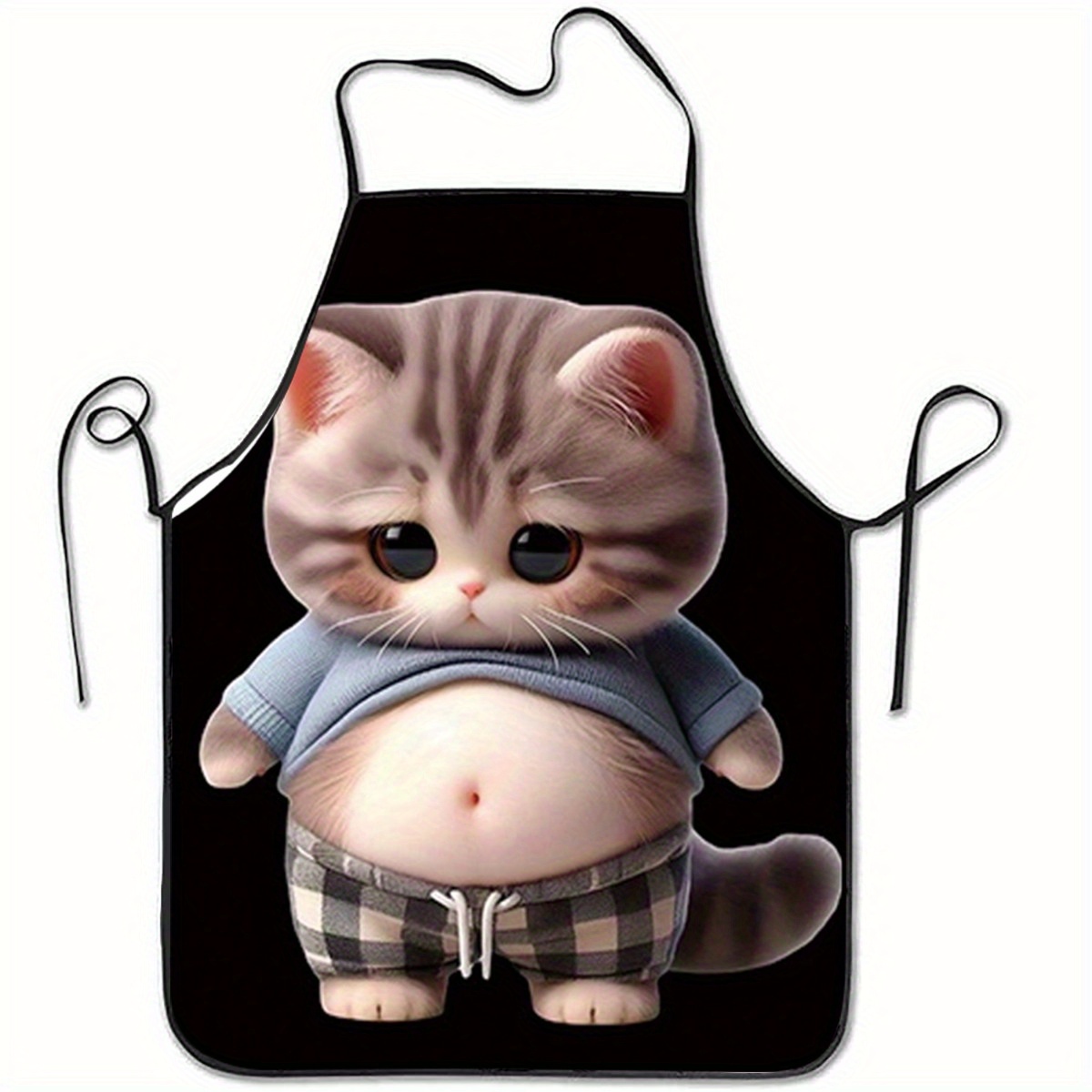 Cute Cartoon Cat Print Apron,  - Home Cooking For Cats review and price