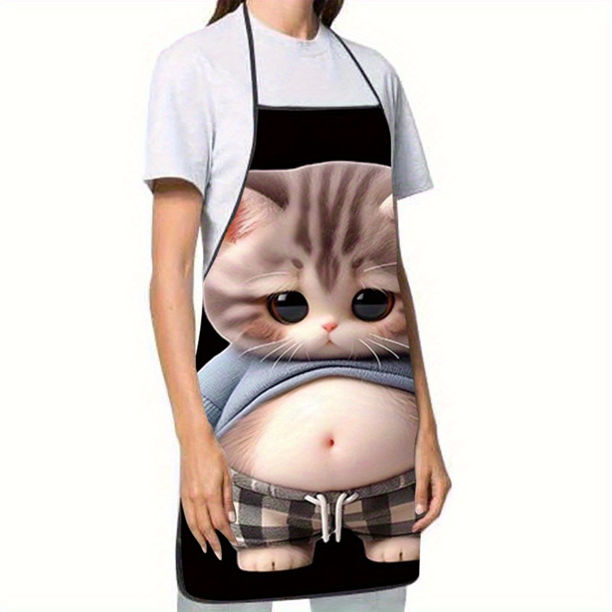 Cute Cartoon Cat Print Apron,  - Home Cooking For Cats review and price