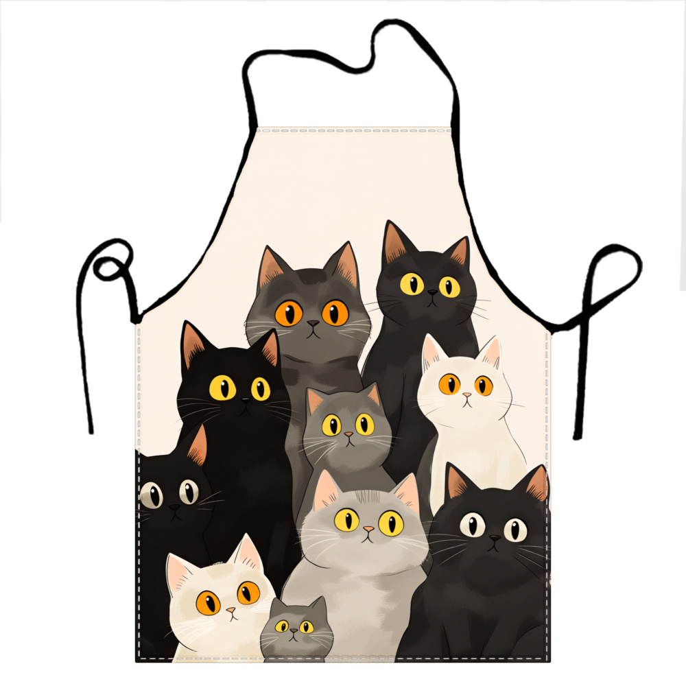 Cute Cat Family Apron Beige Ca - Home Cooking For Cats review and price