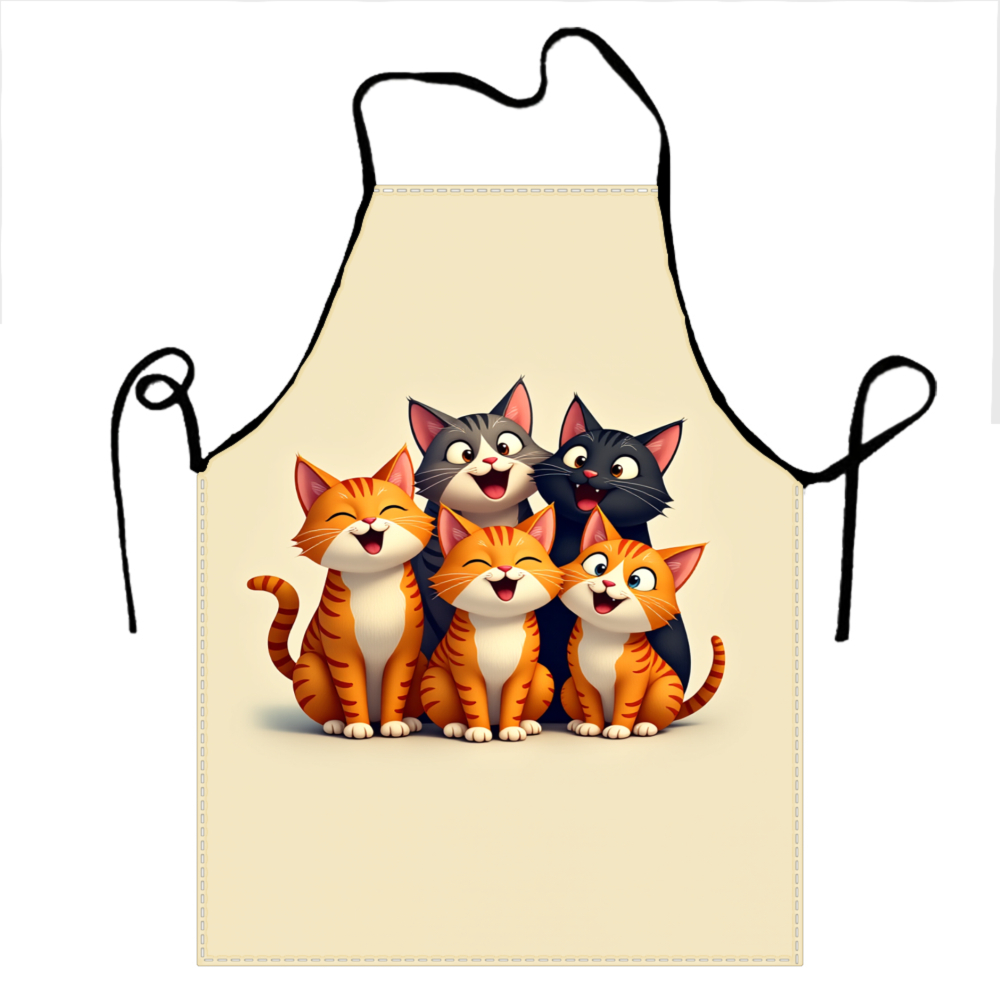 Cute Cat Family Apron Beige Ca - Home Cooking For Cats review and price