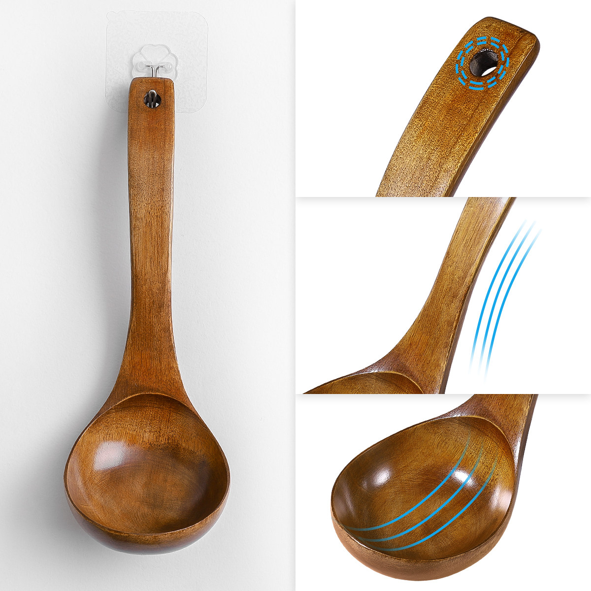 28cm Wooden Soup Ladle Long Ha - Home Cooking Restaurants review and price