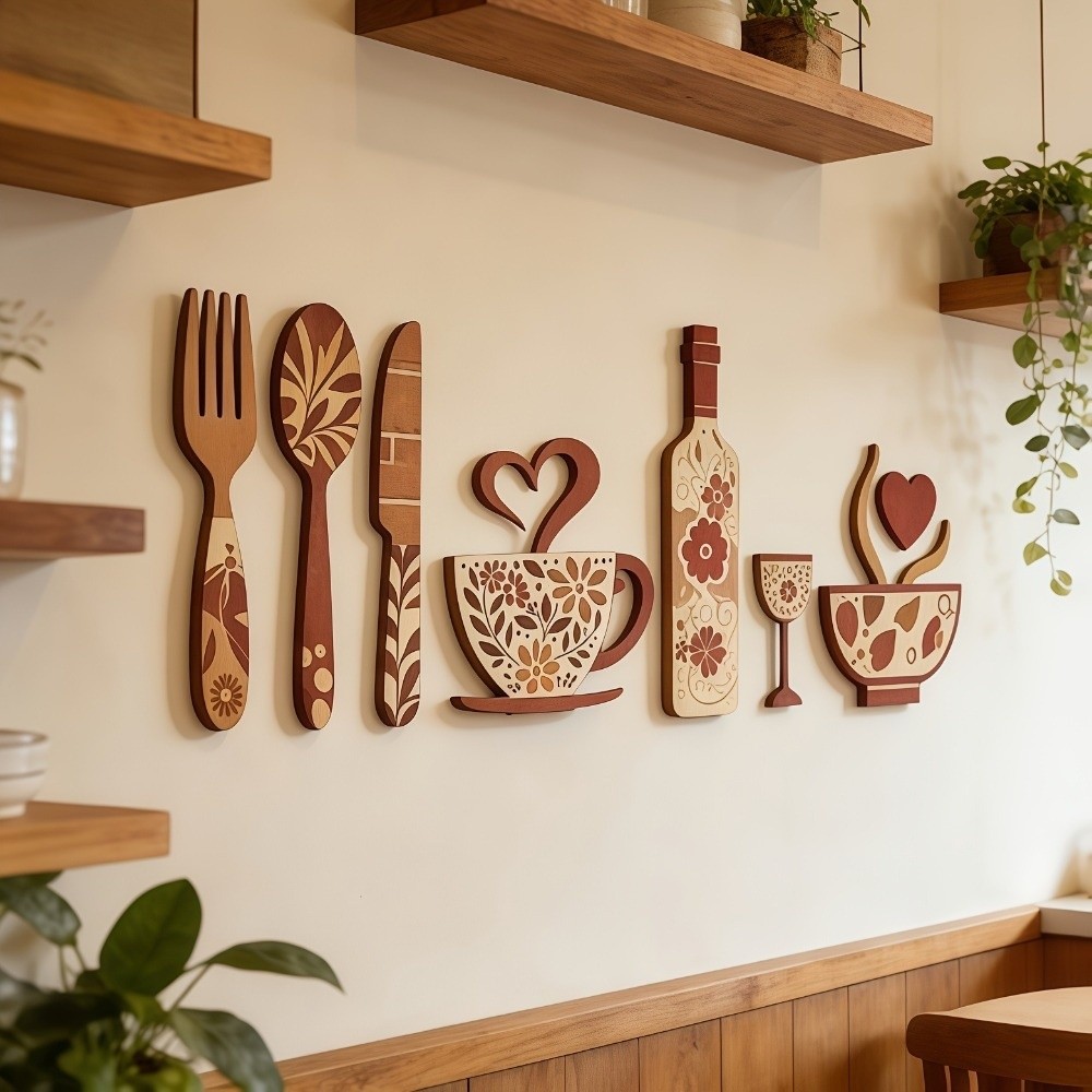 Vintage Wood Floral Kitchen Ut - Home Cooking Utensil Set review and price