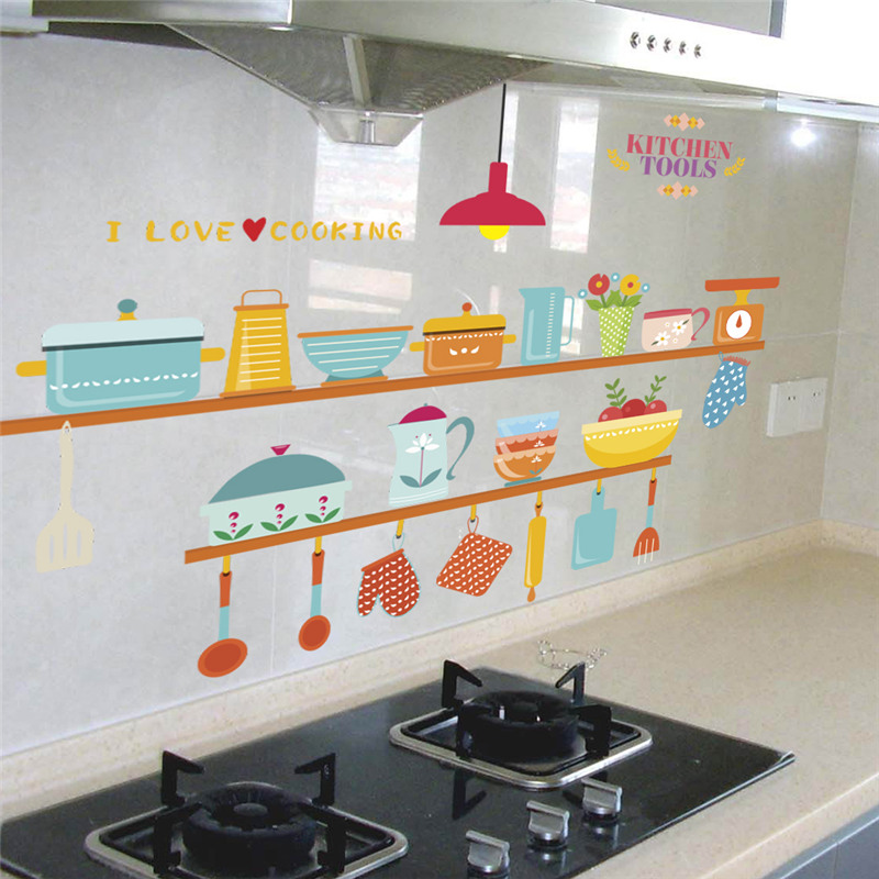 Kitchen Tools Pattern Wall Sti - Home Cooking Quotes review and price