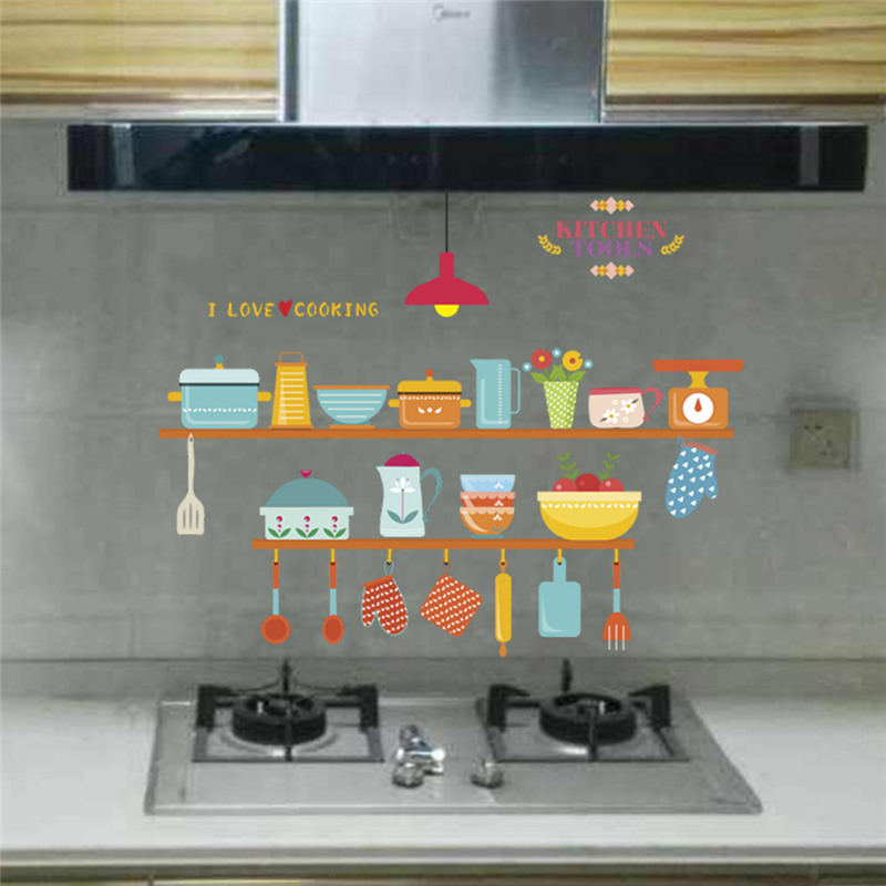 Kitchen Tools Pattern Wall Sti - Home Cooking Quotes review and price