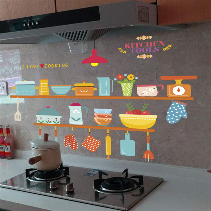 Kitchen Tools Pattern Wall Sti - Home Cooking Quotes review and price