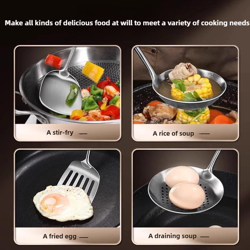 Food Stainless Steel Wok Spatu - Home Cooking Utensil Set review and price