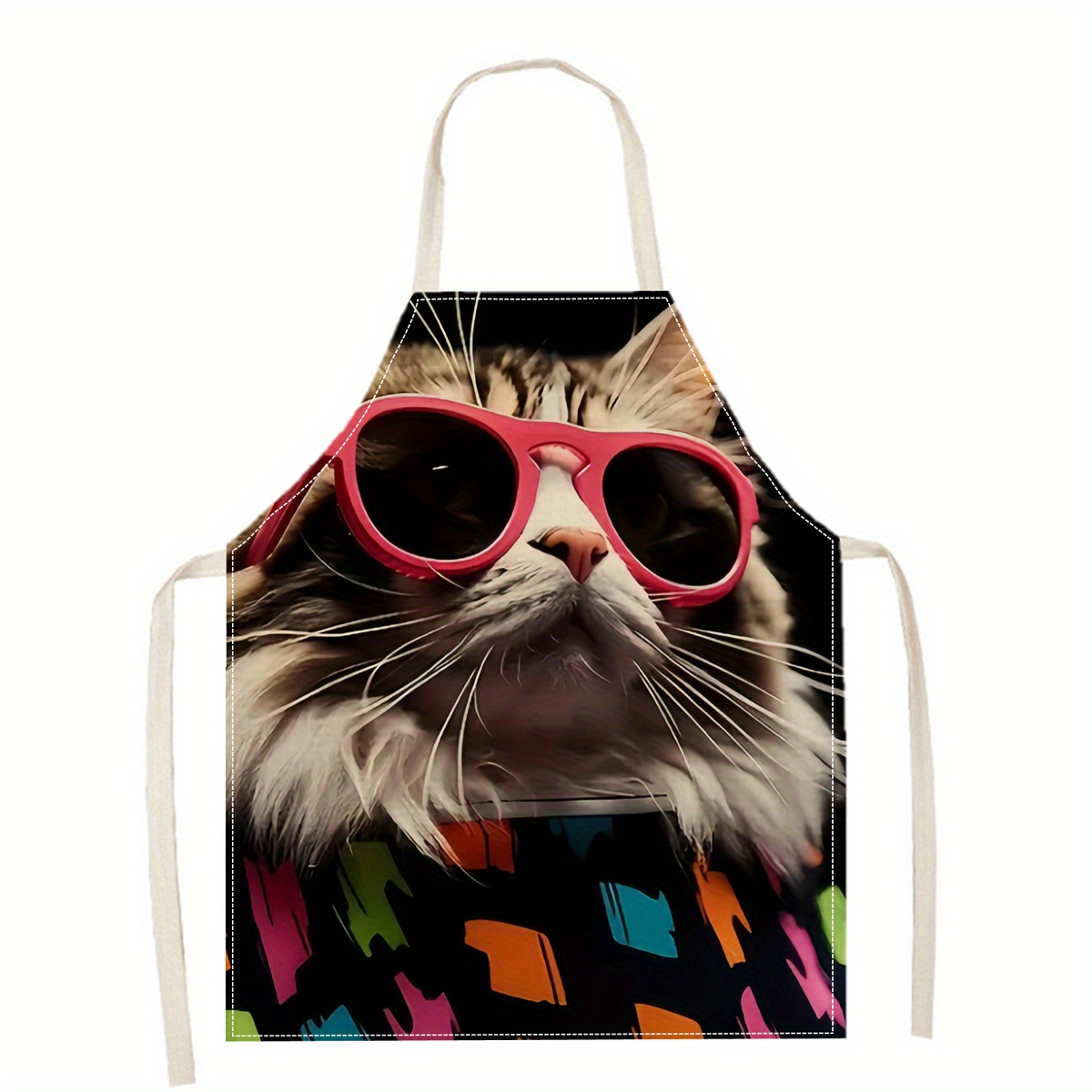 Linen Apron Funny Cat Sunglass - Home Cooking For Cats review and price